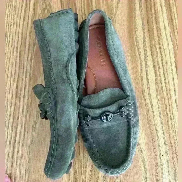 Coach Crosby Green Suede Drivers Moc Loafer Flat Womens 7 - Picture 7 of 7